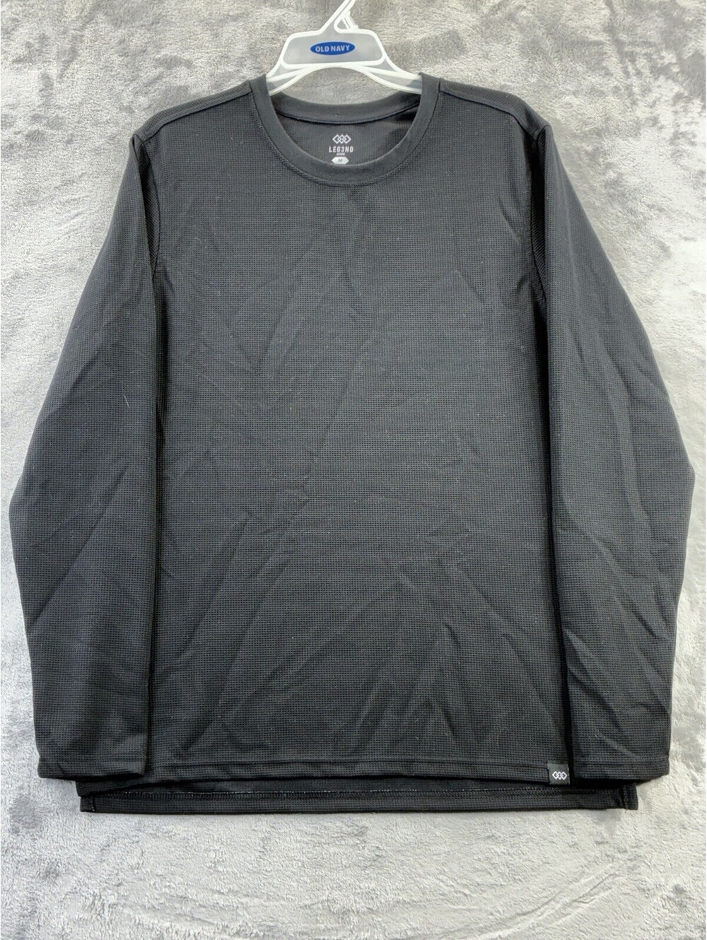 LEG3ND Outdoor Men’s Med. Black Thermal Waffle Grid Long Sleeve Base Layer Shirt